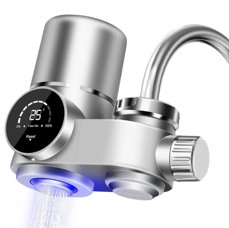Smart UV-Wasserhahnfilter mit LED-Anzeige – 8-Stufen-Filtration, stromfrei