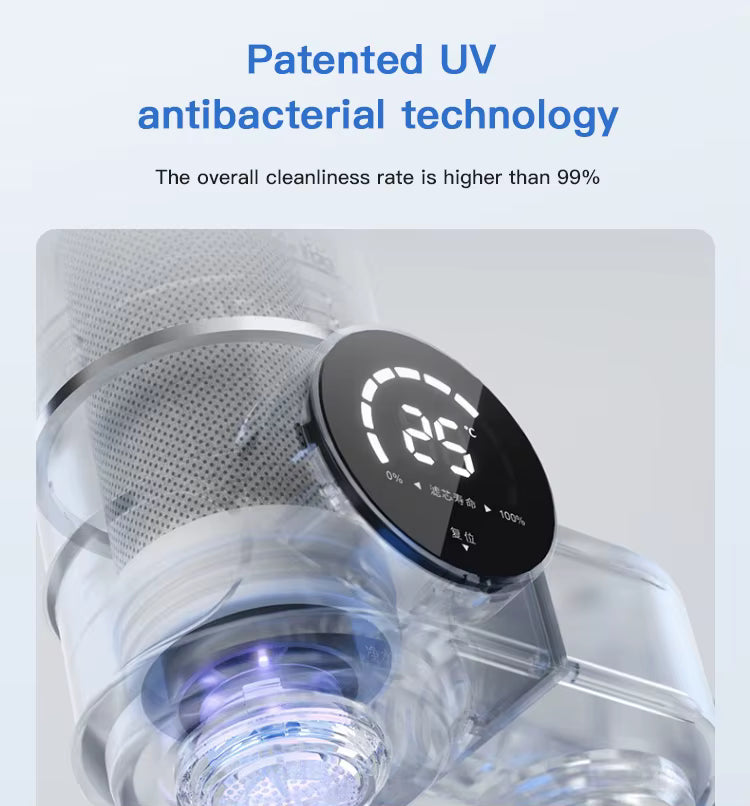 Smart UV-Wasserhahnfilter mit LED-Anzeige – 8-Stufen-Filtration, stromfrei